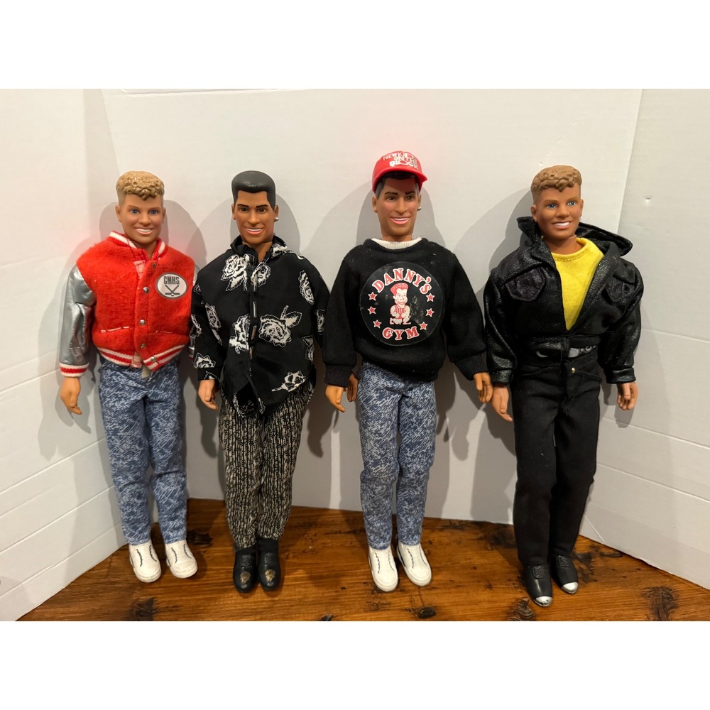 Vintage 1990 NKOTB New Kids on the Block Action Figure Doll Lot Hasbro 4pc Set
